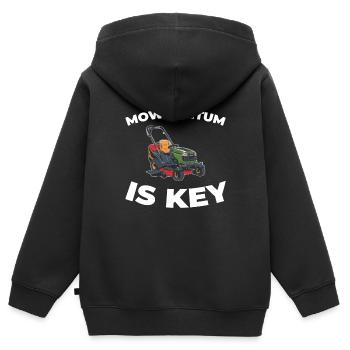 Rasenmäher Mähen - Kinder Premium Organic Zip Hoodie - Schwarz - Hinten - AI Model Kid Male (0cm)