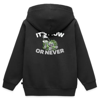 Rasenmäher Mähen - Kinder Premium Organic Zip Hoodie - Schwarz - Hinten - AI Model Kid Male (0cm)