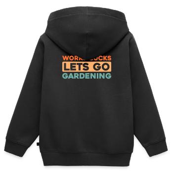 Hobbygärtner Garten - Kinder Premium Organic Zip Hoodie - Schwarz - Hinten - AI Model Kid Male (0cm)