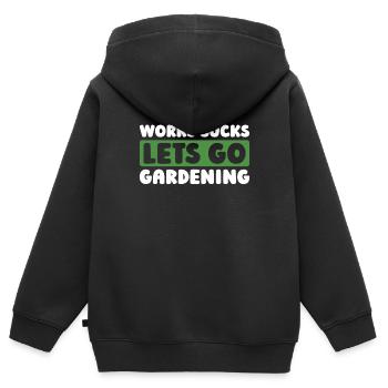 Hobbygärtner Garten - Kinder Premium Organic Zip Hoodie - Schwarz - Hinten - AI Model Kid Male (0cm)