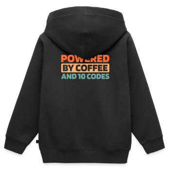Notruf Leitstelle Einsatzzentrale Coffee - Kinder Premium Organic Zip Hoodie - Schwarz - Hinten - AI Model Kid Male (0cm)