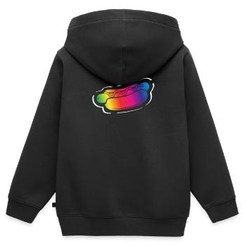 Bunte Hot Dogs Für Coole Anlässe - Kinder Premium Organic Zip Hoodie - Schwarz - Hinten - AI Model Kid Male (0cm)