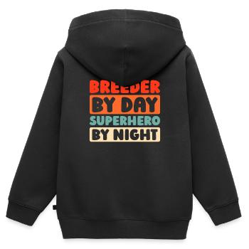 Éleveur - Sweat Premium à capuche zippé enfant bio - noir - Dos - AI Model Kid Male (0cm)