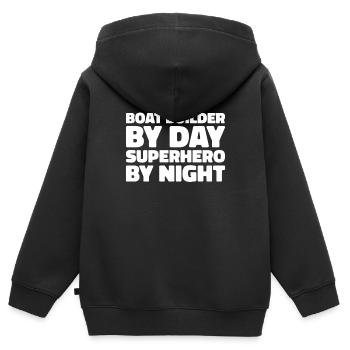 Constructeurs de bateaux - Sweat Premium à capuche zippé enfant bio - noir - Dos - AI Model Kid Male (0cm)
