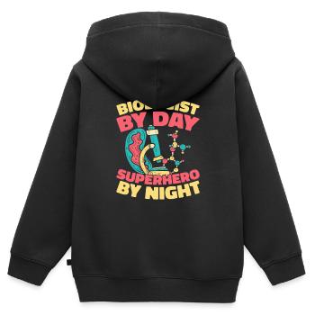 Biologie Biologe - Kinder Premium Organic Zip Hoodie - Schwarz - Hinten - AI Model Kid Male (0cm)