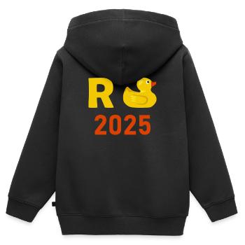 Duck Pension 2025 Pension Retirement Grandpa Grandma Pensioner - Kids Premium Organic Zip-up Hoodie - black - Back - AI Model Kid Male (0cm)