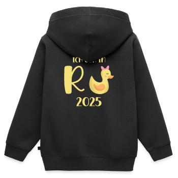Ente Rente 2025 Pension Ruhestand Opa Oma Rentner - Kinder Premium Organic Zip Hoodie - Schwarz - Hinten - AI Model Kid Male (0cm)