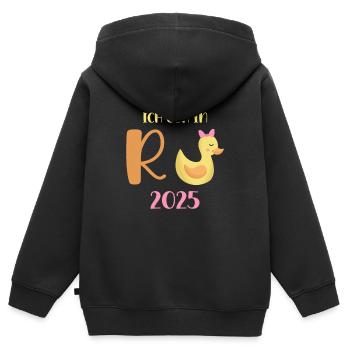 Ente Rente 2025 Pension Ruhestand Opa Oma Rentner - Kinder Premium Organic Zip Hoodie - Schwarz - Hinten - AI Model Kid Male (0cm)