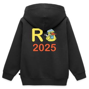Ente Rente 2025 Pension Ruhestand Opa Oma Rentner - Kinder Premium Organic Zip Hoodie - Schwarz - Hinten - AI Model Kid Male (0cm)