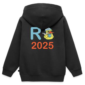 Ente Rente 2025 Pension Ruhestand Opa Oma Rentner - Kinder Premium Organic Zip Hoodie - Schwarz - Hinten - AI Model Kid Male (0cm)