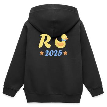 Ente Rente 2025 Pension Ruhestand Opa Oma Rentner - Kinder Premium Organic Zip Hoodie - Schwarz - Hinten - AI Model Kid Male (0cm)