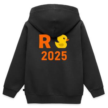Duck Pension 2025 Pension Retirement Grandpa Grandma Pensioner - Kids Premium Organic Zip-up Hoodie - black - Back - AI Model Kid Male (0cm)