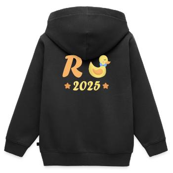 Duck Pension 2025 Pension Retirement Grandpa Grandma Pensioner - Kids Premium Organic Zip-up Hoodie - black - Back - AI Model Kid Male (0cm)