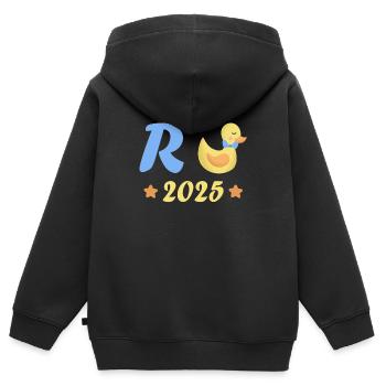 Duck Pension 2025 Pension Retirement Grandpa Grandma Pensioner - Kids Premium Organic Zip-up Hoodie - black - Back - AI Model Kid Male (0cm)
