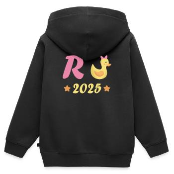 Duck Pension 2025 Pension Retirement Grandpa Grandma Pensioner - Kids Premium Organic Zip-up Hoodie - black - Back - AI Model Kid Male (0cm)