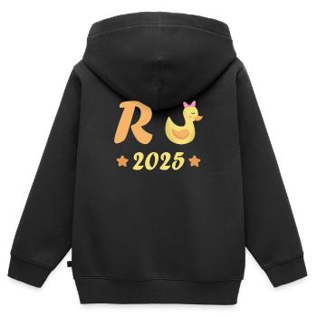 Duck Pension 2025 Pension Retirement Grandpa Grandma Pensioner - Kids Premium Organic Zip-up Hoodie - black - Back - AI Model Kid Male (0cm)