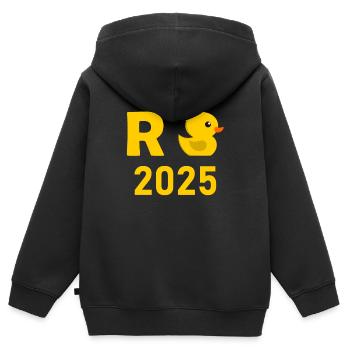 Duck Pension 2025 Pension Retirement Grandpa Grandma Pensioner - Kids Premium Organic Zip-up Hoodie - black - Back - AI Model Kid Male (0cm)