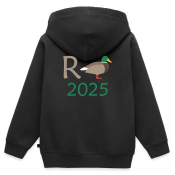 Duck Pension 2025 Pension Retirement Grandpa Grandma Pensioner - Kids Premium Organic Zip-up Hoodie - black - Back - AI Model Kid Male (0cm)