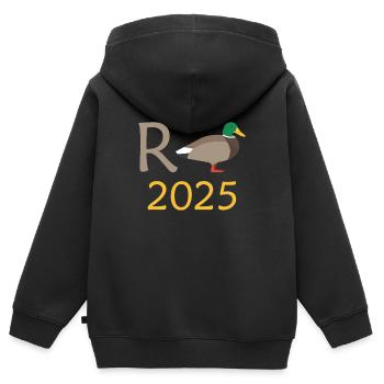 Duck Pension 2025 Pension Retirement Grandpa Grandma Pensioner - Kids Premium Organic Zip-up Hoodie - black - Back - AI Model Kid Male (0cm)
