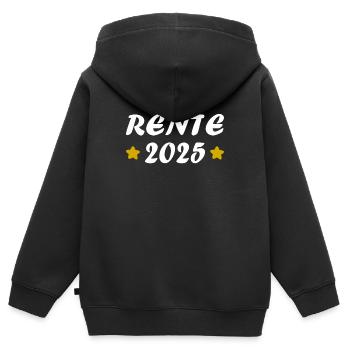 Pension 2025 Cadeau Pension 2025 Retraite Papy Mamie - Sweat Premium à capuche zippé enfant bio - noir - Dos - AI Model Kid Male (0cm)