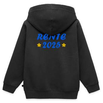 Pension 2025 Cadeau Pension 2025 Retraite Papy Mamie - Sweat Premium à capuche zippé enfant bio - noir - Dos - AI Model Kid Male (0cm)