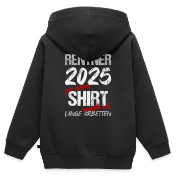Pension 2025 Cadeau Pension 2025 Retraite Grand-père - Sweat Premium à capuche zippé enfant bio - noir - Dos - AI Model Kid Male (0cm)