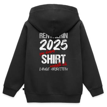 Pension 2025 Cadeau Pension 2025 Retraite Grand-mère - Sweat Premium à capuche zippé enfant bio - noir - Dos - AI Model Kid Male (0cm)