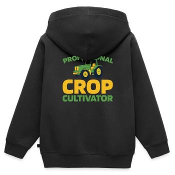 Farmer Farmer - Kids Premium Organic Zip-up Hoodie - black - Back - AI Model Kid Male (0cm)