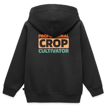 Farmer Farmer - Kids Premium Organic Zip-up Hoodie - black - Back - AI Model Kid Male (0cm)