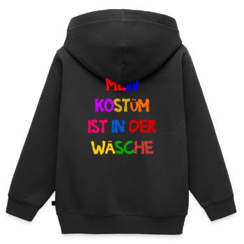 Costume de Carnaval Cadeau Femme Carnaval Carnaval - Sweat Premium à capuche zippé enfant bio - noir - Dos - AI Model Kid Male (0cm)