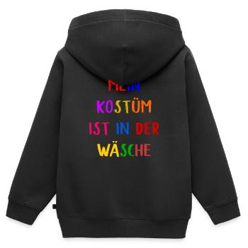 Costume de Carnaval Cadeau Femme Carnaval Carnaval - Sweat Premium à capuche zippé enfant bio - noir - Dos - AI Model Kid Male (0cm)