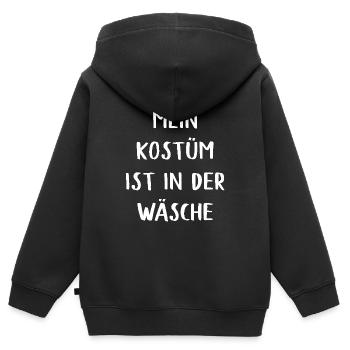 Costume de Carnaval Cadeau Femme Carnaval Carnaval - Sweat Premium à capuche zippé enfant bio - noir - Dos - AI Model Kid Male (0cm)