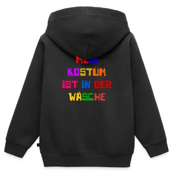 Costume de Carnaval Cadeau Femme Carnaval Carnaval - Sweat Premium à capuche zippé enfant bio - noir - Dos - AI Model Kid Male (0cm)