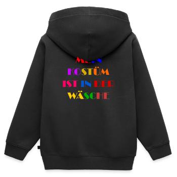 Costume de Carnaval Cadeau Femme Carnaval Carnaval - Sweat Premium à capuche zippé enfant bio - noir - Dos - AI Model Kid Male (0cm)