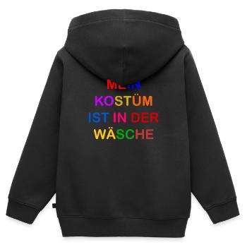 Costume de Carnaval Cadeau Femme Carnaval Carnaval - Sweat Premium à capuche zippé enfant bio - noir - Dos - AI Model Kid Male (0cm)