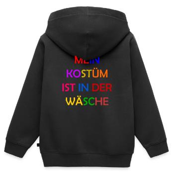 Costume de Carnaval Cadeau Femme Carnaval Carnaval - Sweat Premium à capuche zippé enfant bio - noir - Dos - AI Model Kid Male (0cm)