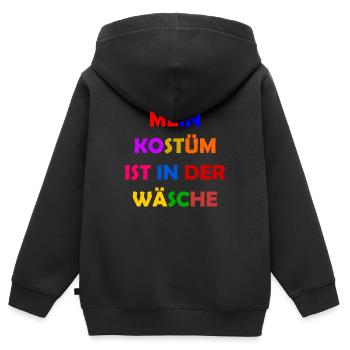 Costume de Carnaval Cadeau Femme Carnaval Carnaval - Sweat Premium à capuche zippé enfant bio - noir - Dos - AI Model Kid Male (0cm)