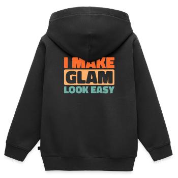 Kosmetikerin - Kinder Premium Organic Zip Hoodie - Schwarz - Hinten - AI Model Kid Male (0cm)