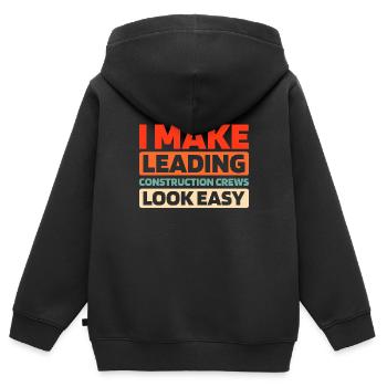 Contremaître en construction - Sweat Premium à capuche zippé enfant bio - noir - Dos - AI Model Kid Male (0cm)