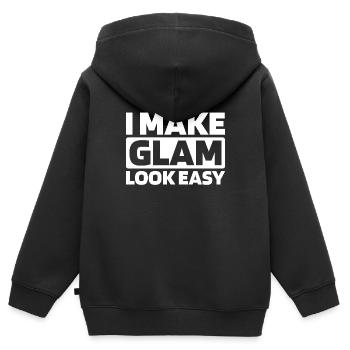 Kosmetikerin - Kinder Premium Organic Zip Hoodie - Schwarz - Hinten - AI Model Kid Male (0cm)