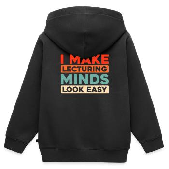 Professeur - Sweat Premium à capuche zippé enfant bio - noir - Dos - AI Model Kid Male (0cm)