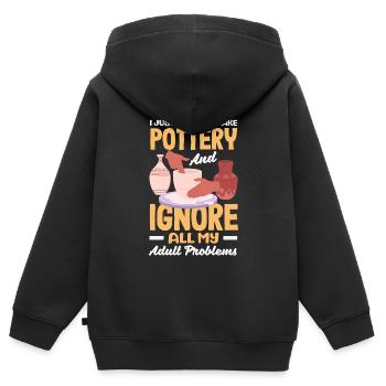 Lustiges Töpfer Töpfern Geschenk Geschenkidee - Kinder Premium Organic Zip Hoodie - Schwarz - Hinten - AI Model Kid Male (0cm)