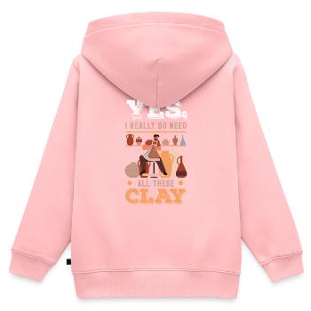 Lustiges Töpfer Töpfern Geschenk Geschenkidee - Kinder Premium Organic Zip Hoodie - Rosa - Hinten - AI Model Kid Female (0cm)