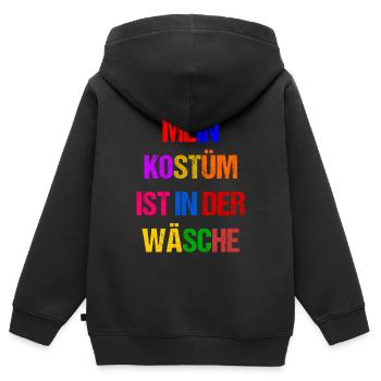 Costume de Carnaval Cadeau Femme Carnaval Carnaval - Sweat Premium à capuche zippé enfant bio - noir - Dos - AI Model Kid Male (0cm)