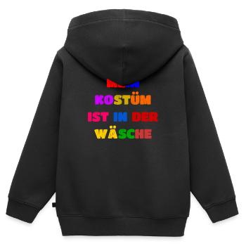 Costume de Carnaval Cadeau Femme Carnaval Carnaval - Sweat Premium à capuche zippé enfant bio - noir - Dos - AI Model Kid Male (0cm)