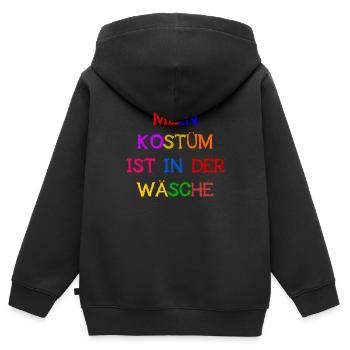 Costume de Carnaval Cadeau Femme Carnaval Carnaval - Sweat Premium à capuche zippé enfant bio - noir - Dos - AI Model Kid Male (0cm)