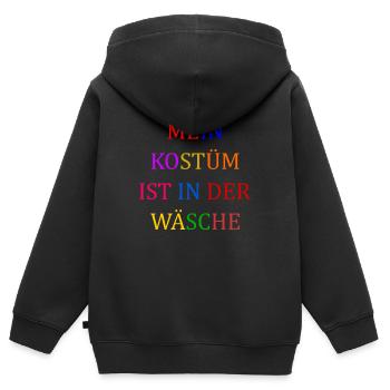 Costume de Carnaval Cadeau Femme Carnaval Carnaval - Sweat Premium à capuche zippé enfant bio - noir - Dos - AI Model Kid Male (0cm)
