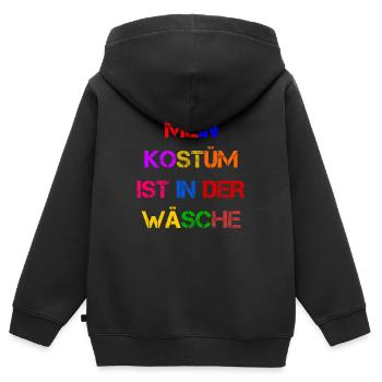 Costume de Carnaval Cadeau Femme Carnaval Carnaval - Sweat Premium à capuche zippé enfant bio - noir - Dos - AI Model Kid Male (0cm)