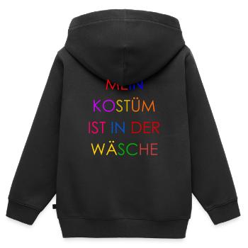 Costume de Carnaval Cadeau Femme Carnaval Carnaval - Sweat Premium à capuche zippé enfant bio - noir - Dos - AI Model Kid Male (0cm)