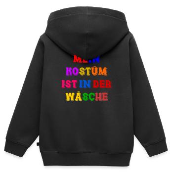 Costume de Carnaval Cadeau Femme Carnaval Carnaval - Sweat Premium à capuche zippé enfant bio - noir - Dos - AI Model Kid Male (0cm)